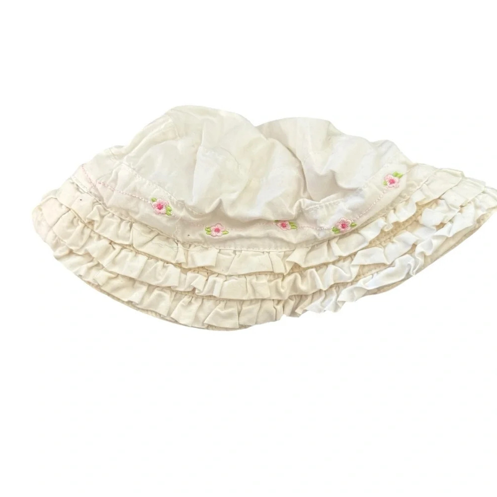 Mini Wear vintage baby ruffled hat size 12-24 months
